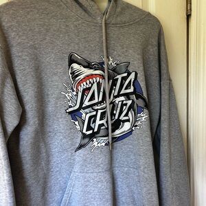 Santa Cruz Skateboards Gray Shark Graphic Hoodie